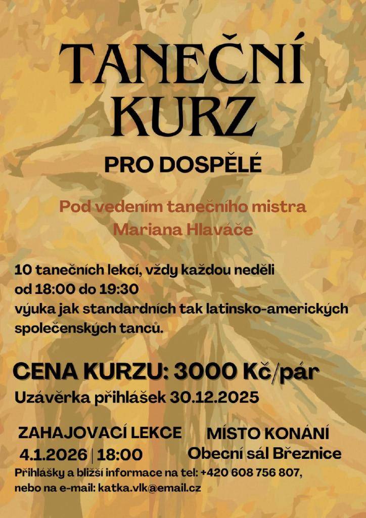 Taneční kurz pro dospělé v Březnici: