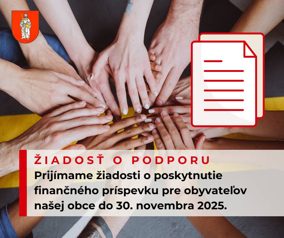 Obec Bobrov oznamuje občanom možnosť požiadať o finančný príspevok pre ľudí v zložitej životnej situácii. Žiadosť je možné podať do 30. novembra 2025.