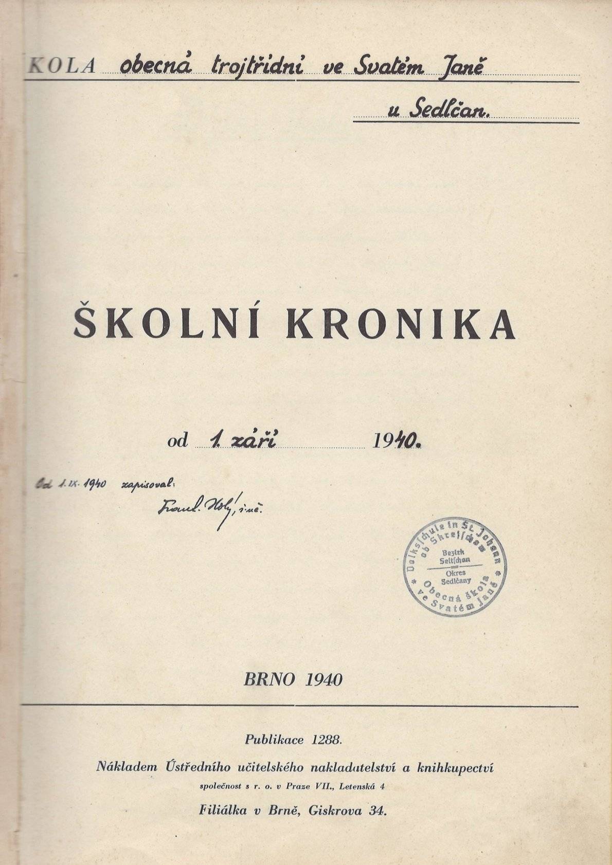 Na stránkách obce na odkaze https://www.svatyjan-obec.cz/obec/kronika-skoly-ve-svatem-janu-1940-1976/ naleznete Školní kroniku ze školy ve Svatém Janu z let 1940 - 1976. Přejeme příjemné čtení. Za odevzdání kroniky na Obecní úřad děkujeme.