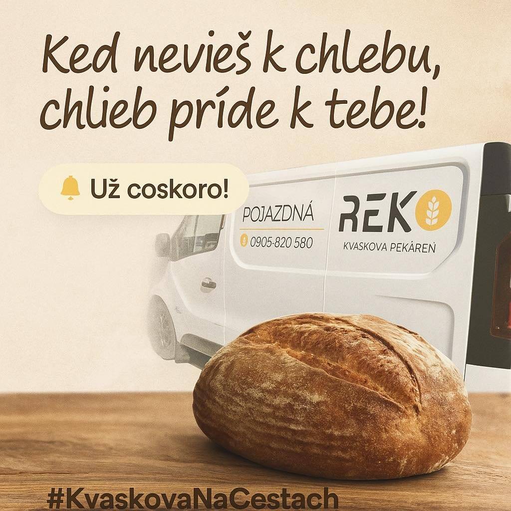 📢 Milí priatelia!  Od utorka 18.11.2025 bude v našej obci pôsobiť pojazdná pekárnička v upravených časoch 🚐🍞 👉 Čakajú na Vás kváskové chlebíky, sladké aj slané domáce pečivo pripravené z kvalitných surovín. 🕒 Časy a miesta zastávok: 📍 Pastierky → 9:30 – 9:40 📍 Trhové miesto → 9:45 – do vypredania zásob! 🥨🥐