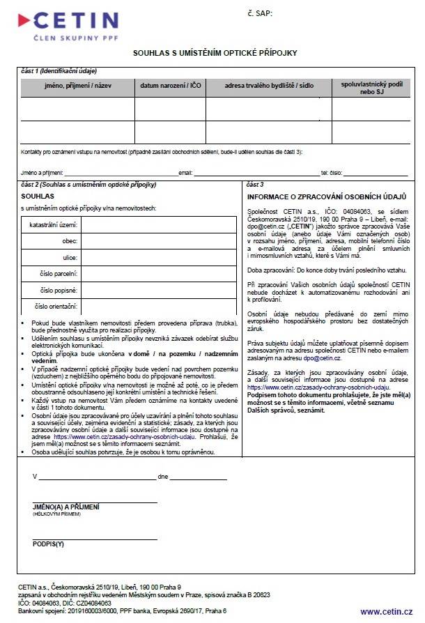 BEZPLATNÉHO ZAVEDENÍ OPTICKÉ SÍTĚ DO VAŠEHO DOMU.    Společnost CETIN a.s. má záměr modernizovat v naší obci Milenov telefonní sítě a zajistit tak bezplatné připojení všech domácností k páteřní optické síti.   Zjištění zájmu bude probíhat od 10.11. 2025 do konce měsíce listopadu v době od 10:00 do 19:00 hodin. V tuto dobu Vás navštíví technický pracovník O2 s informacemi k připojení domu na optickou síť.     Na připojení Vašeho domu spolupracuje CETIN s O2 Czech Republic a.s., který má na starosti lokalitu Milenov. Pracovníci se budou prokazovat průkazem O2.    Máte-li jakékoli otázky, neváhejte kontaktovat přímo odpovědnou osobu. Vilém Navrátil – O2 specialista pro obce Tel.: +420 605 977 702  e-mail: vilem.navratil@o2.cz    Kontakty naleznete také v dopise ve vaší poštovní schránce.  Záměr o budování optické sítě, byl projednán s úřadem obce Milenov    Děkujeme Vám a těšíme se na spolupráci. CETIN a.s. O2