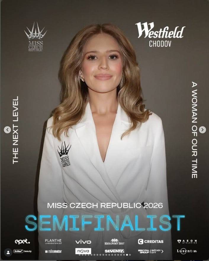 S radostí Vám oznamujeme, že naše sousedka Veronika Sklenářová se probojovala do semifinále Miss České republiky!   Držíme jí palce, ať zazáří nejen na pódiu, ale i v srdcích poroty.  Takže – jestli ji potkáte, nezapomeňte jí popřát hodně štěstí