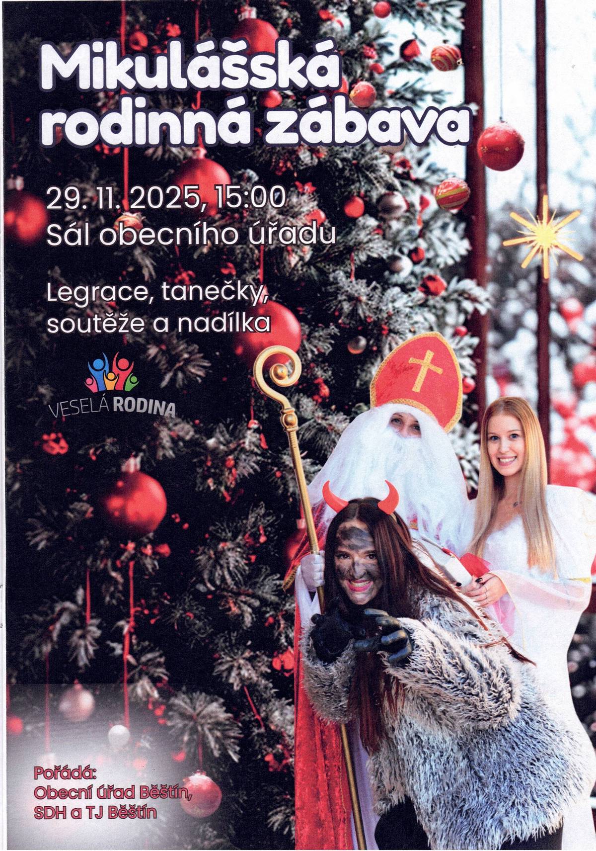 Přijďte si s dětmi užít 29.11. Mikuláše  a 6.12. Adventní setkání před obecní úřad.