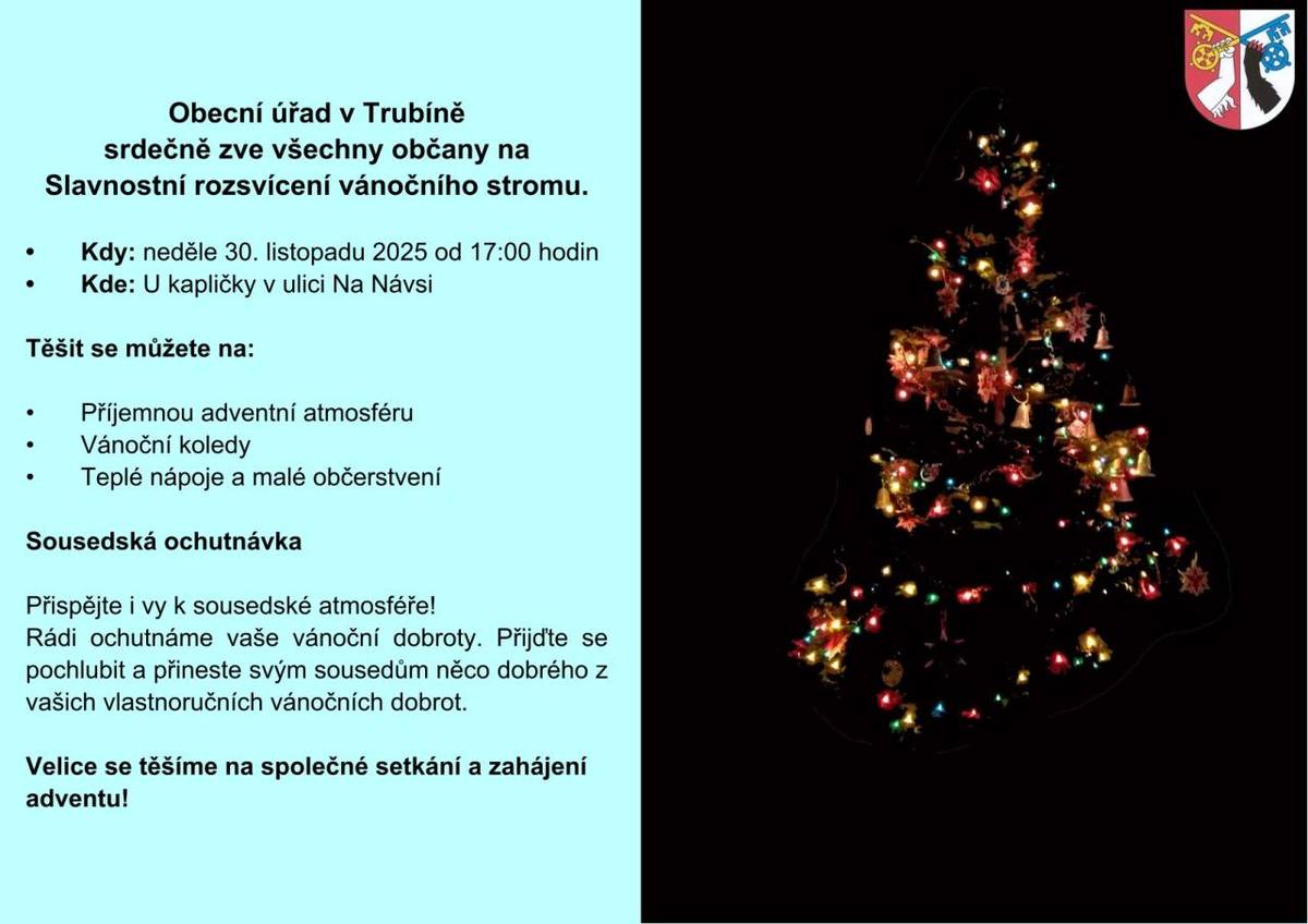 Těšit se můžete na příjemnou adventní atmosféru, vánoční koledy v podání dětí, teplé nápoje a malé občerstvení z ochutnávek od sousedů.    Budeme rádi, když se i Vy přijdete pochlubit a přinesete svým sousedům něco dobrého z Vašich vlastních výtvorů.    Těšíme se na společné setkání.