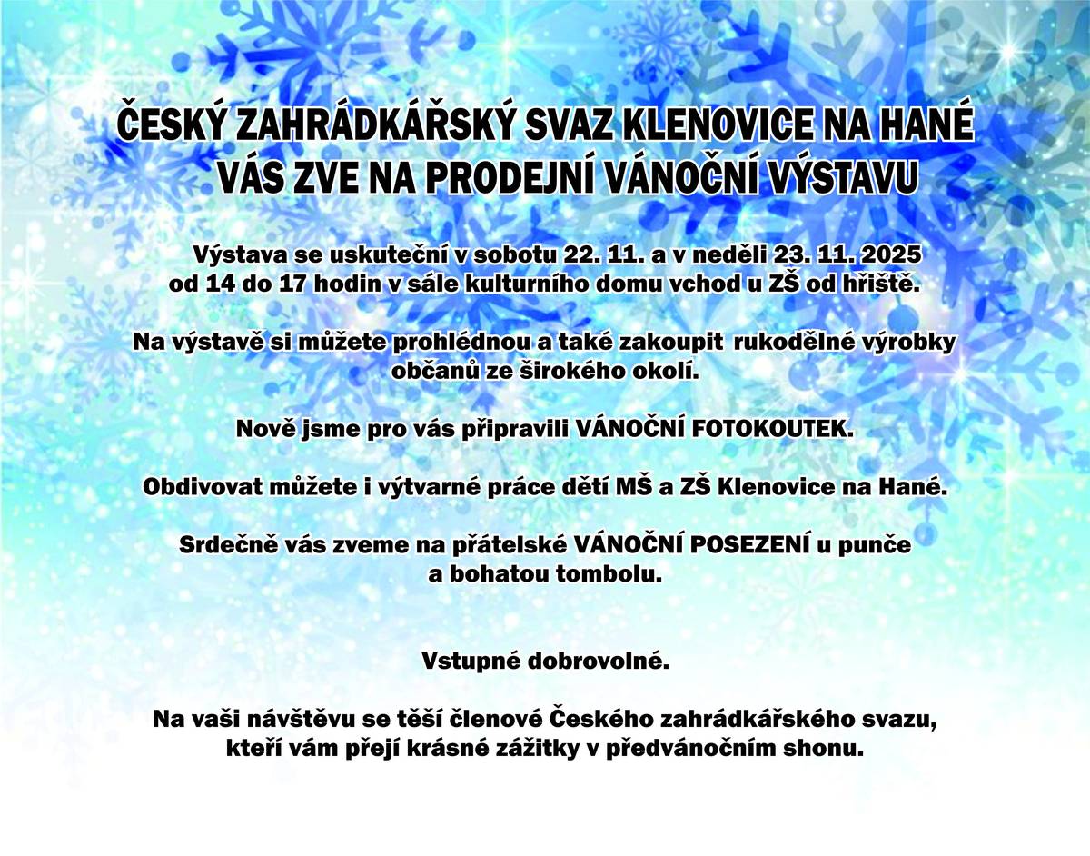 Klenovice na Hané 22.11. - 23. 11. 2025