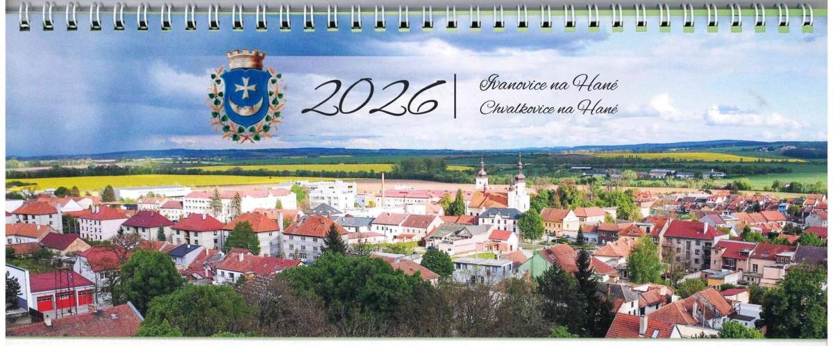 Opět jsme pro vás připravili stolní kalendář města. K vyzvednutí bude připraven od středy 19. 11. 2025 na městském úřadě. Pouze pro občany Ivanovic na Hané a Chvalkovic na Hané. DO VYČERPÁNÍ ZÁSOB. Počítá se 1 rodina - 1 kalendář!