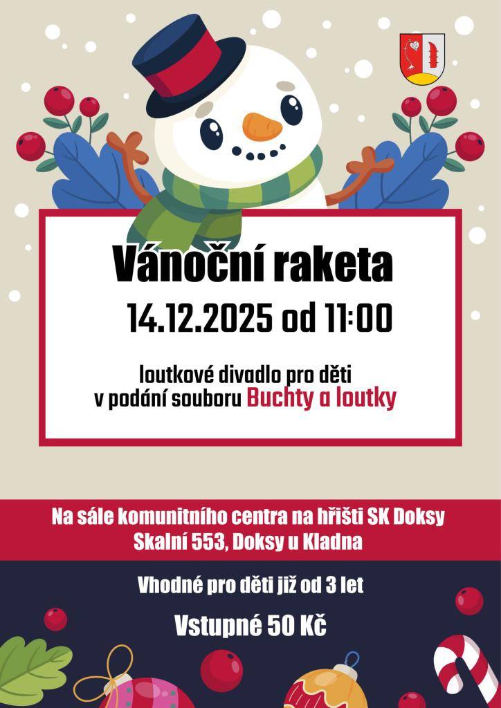 Srdečně zveme všechny malé i větší děti na vánoční divadélko .  Věříme, že divadelní soubor Buchty a loutky pobaví i rodiče