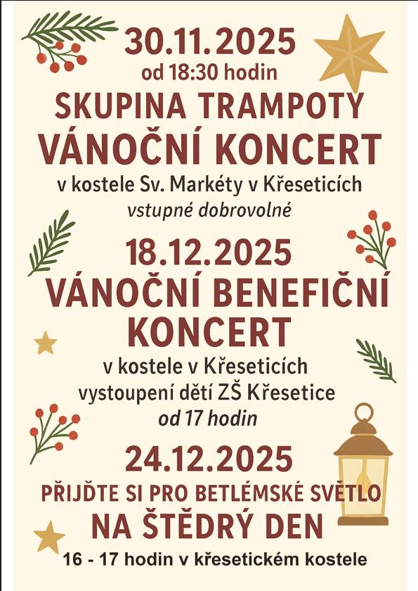 Zveme Vás na koncert skupiny Trampoty + další akce