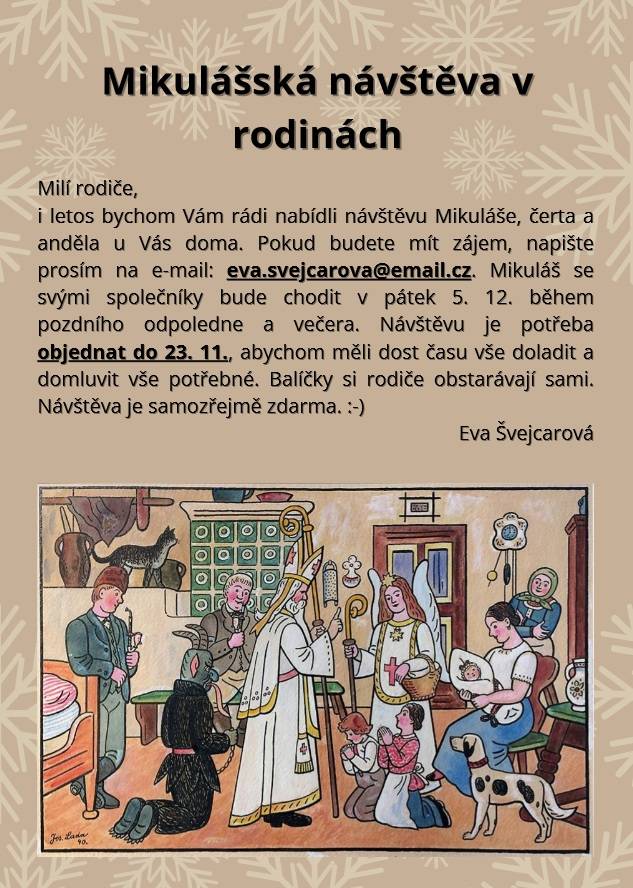 Mikulášská nadílka v rodinách
