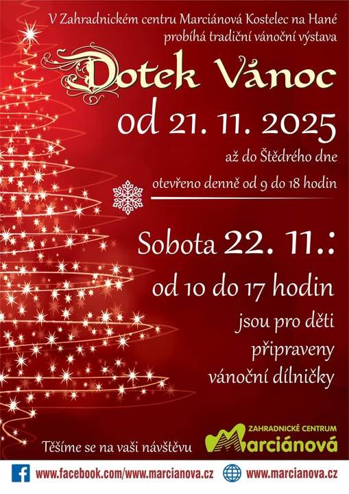 od soboty 21.11.2025 až do Štědrého dne.Více info na plakátu níže.