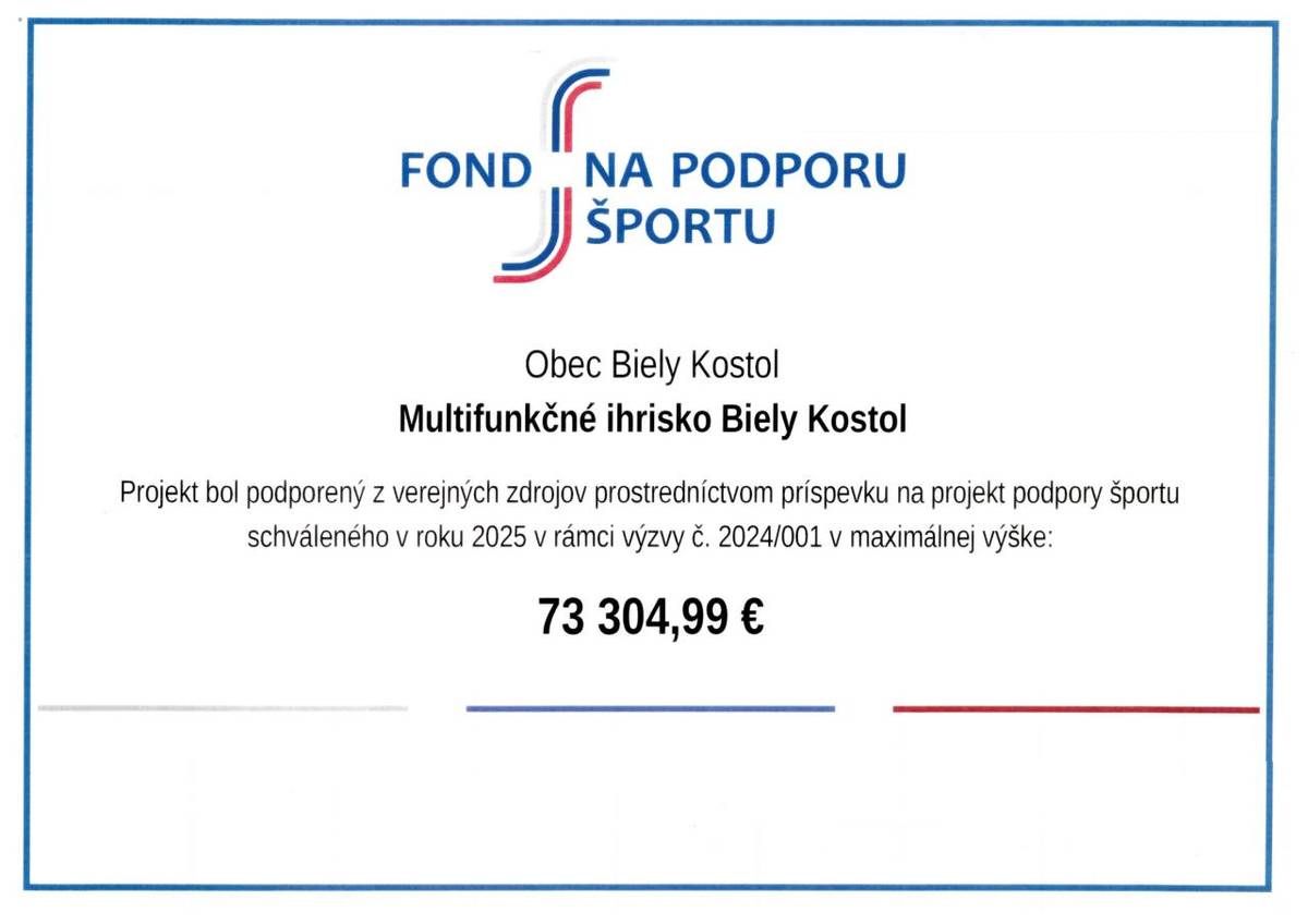 Multifunkčné ihrisko Biely Kostol