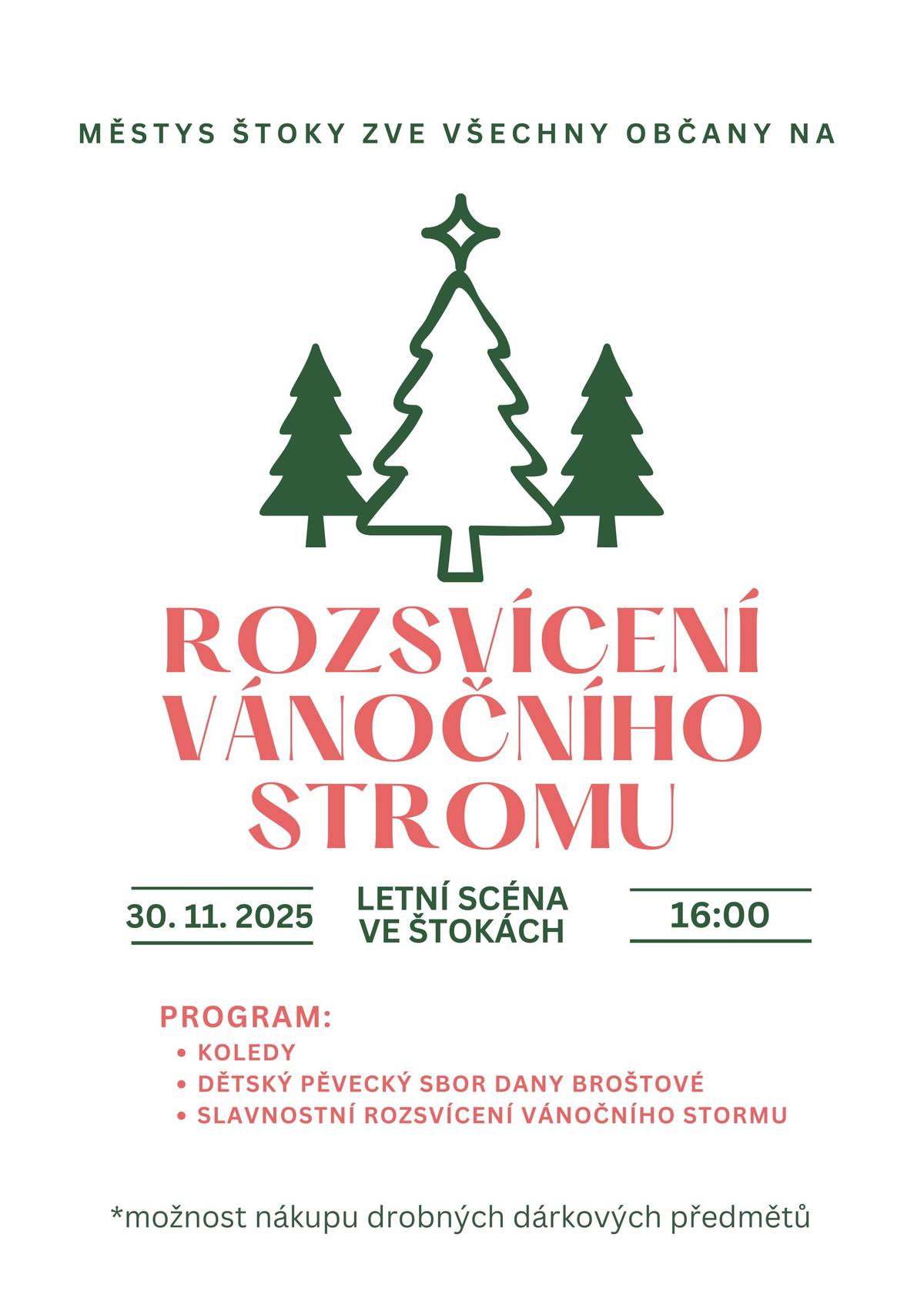 1. adventní neděli 30.11.2025 od 16:00 hod