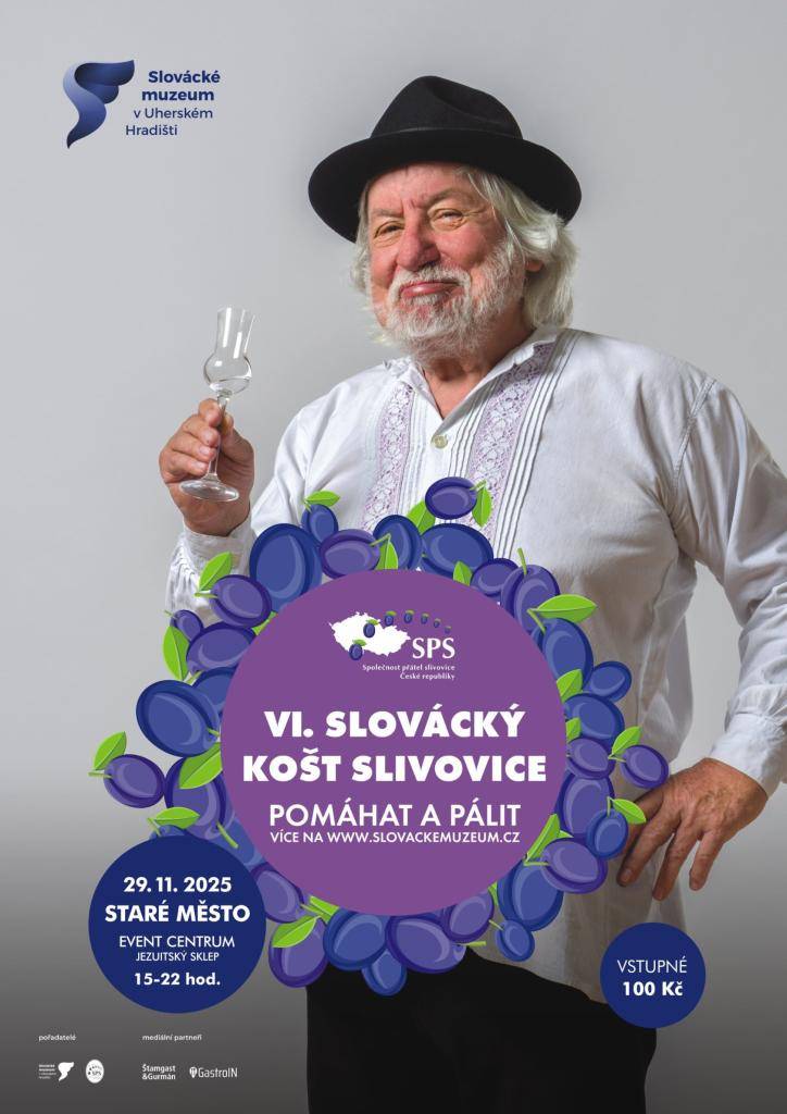 Srdečně Vás zveme na VI. slovácký košt slivovice, který se koná v sobotu 29. 11. od 15 hodin v Event centru – Jezuitském sklepě ve Starém Městě.