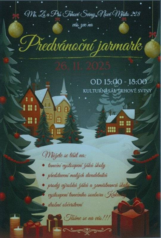 26.11.2025, 15:00 - 18:00, Kulturní sál Trhové Sviny