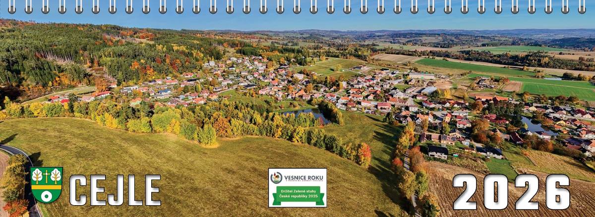 I tento rok si můžete na obecním úřadě zakoupit stolní kalendář s fotografiemi obce Cejle.  Cena za kus je 140 Kč. Senioři naší obce kalendář dostanou ve vánočním balíčku.