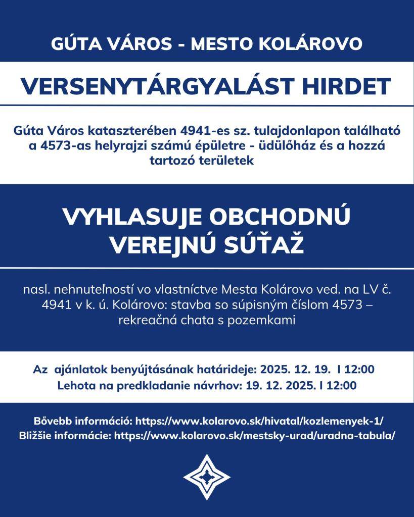 Ďalšie informácie: Mestský úrad -> úradná tabuľa