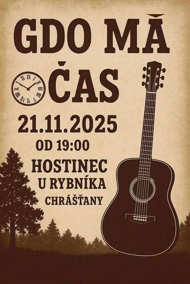 Hostinec U Rybníka v Chrášťanech pořádá v pátek 21.11.2025 od 19:00 hod. posezení s kytarou.