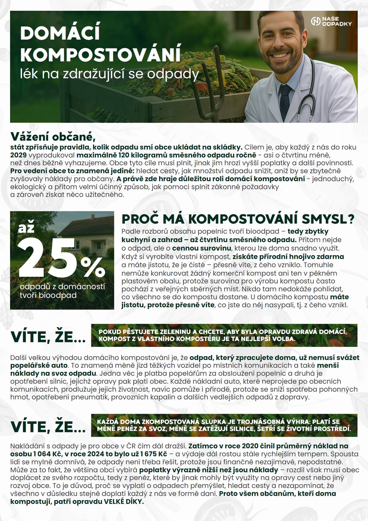 Přínosy domácího kompostování