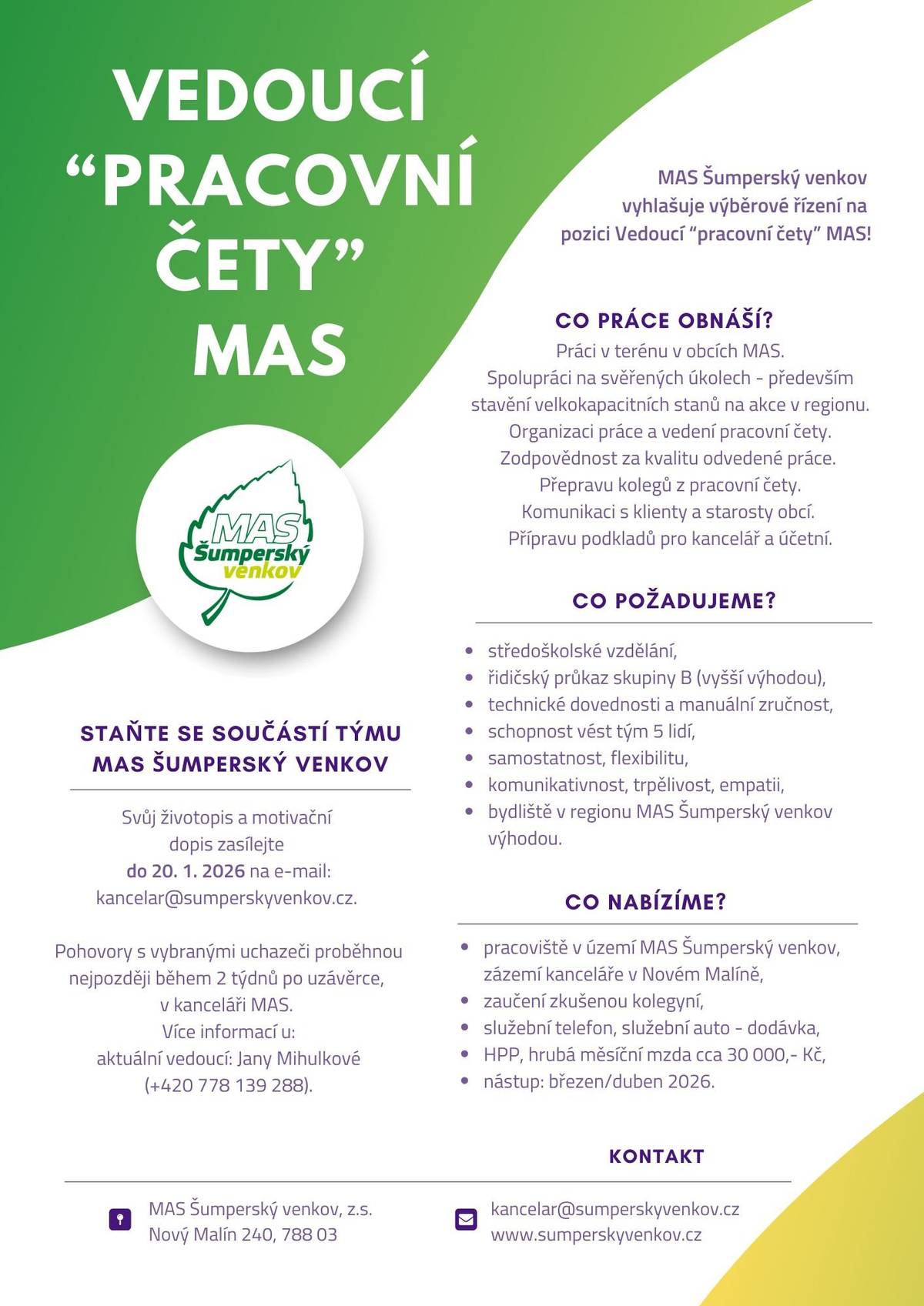 abídka pracovního místa