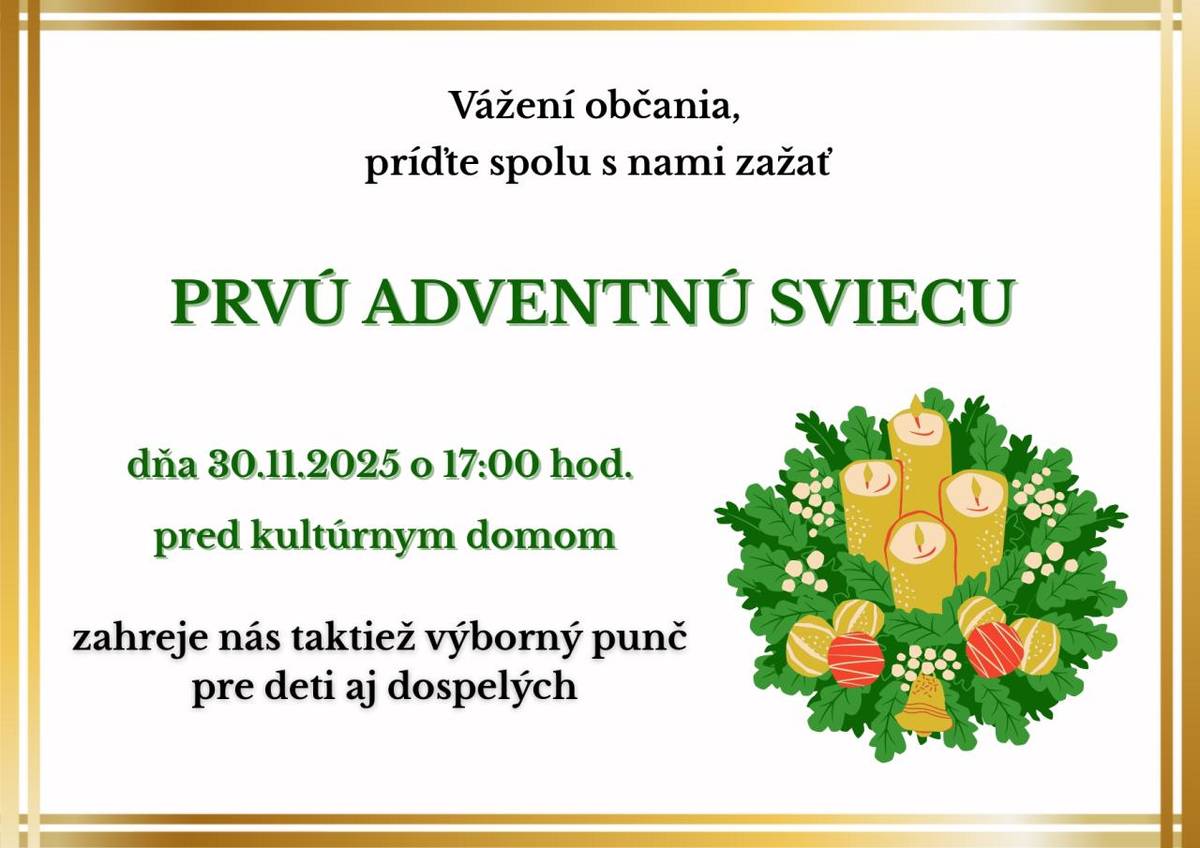 Zapaľovanie prvej adventnej sviece