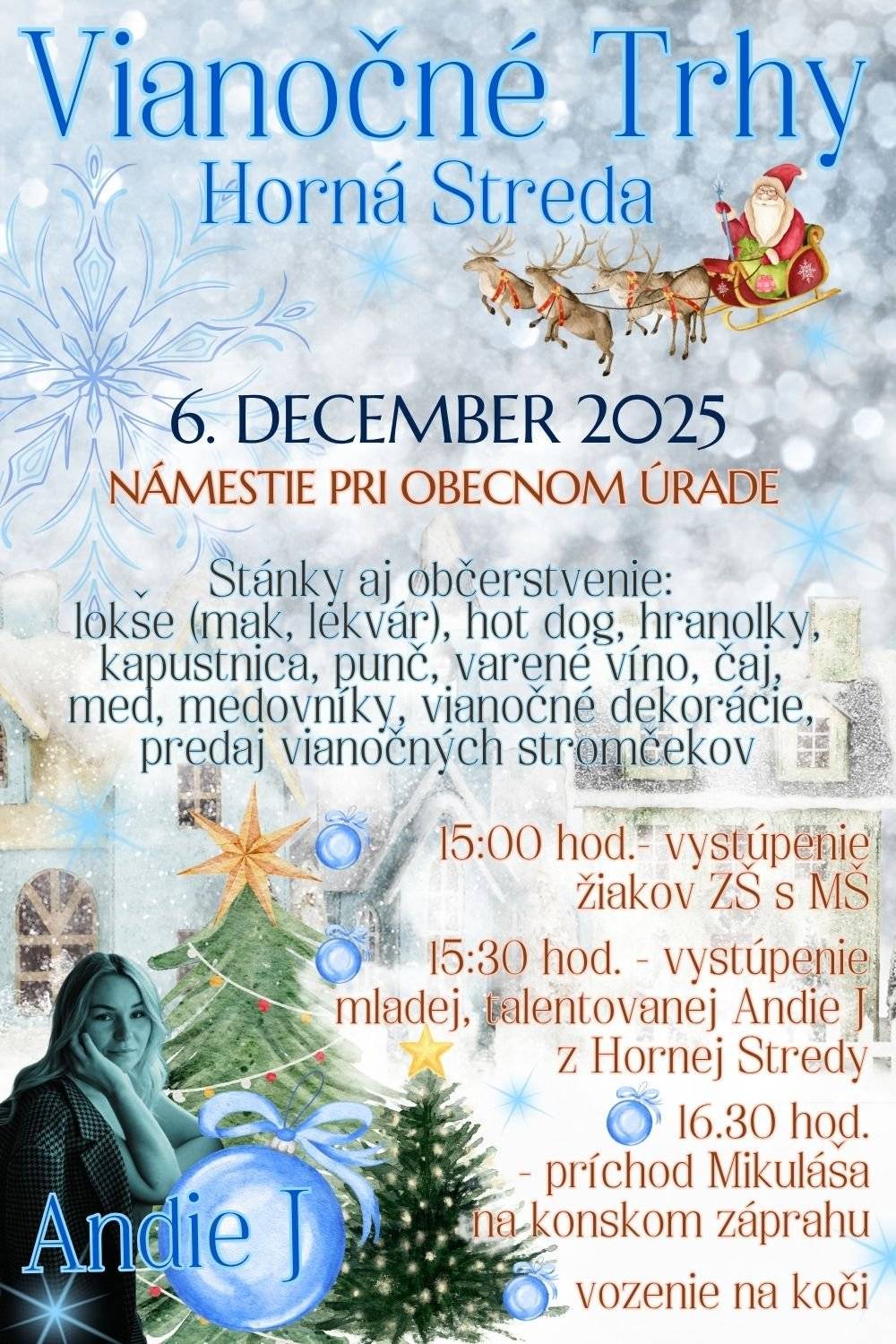 „Srdečne Vás pozývame na Vianočné trhy v Hornej Strede. A príde aj Mikuláš s bohatou sladkou nádielkou.“