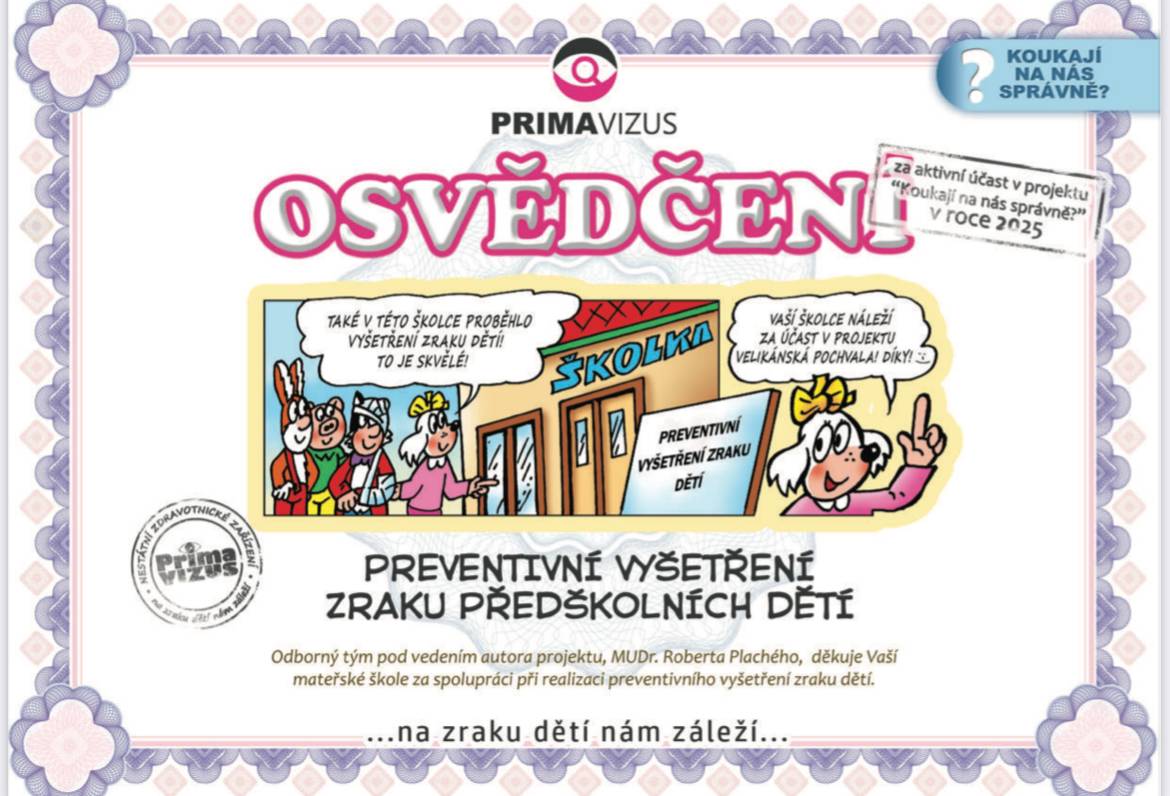 Měření zraku v mateřské škole