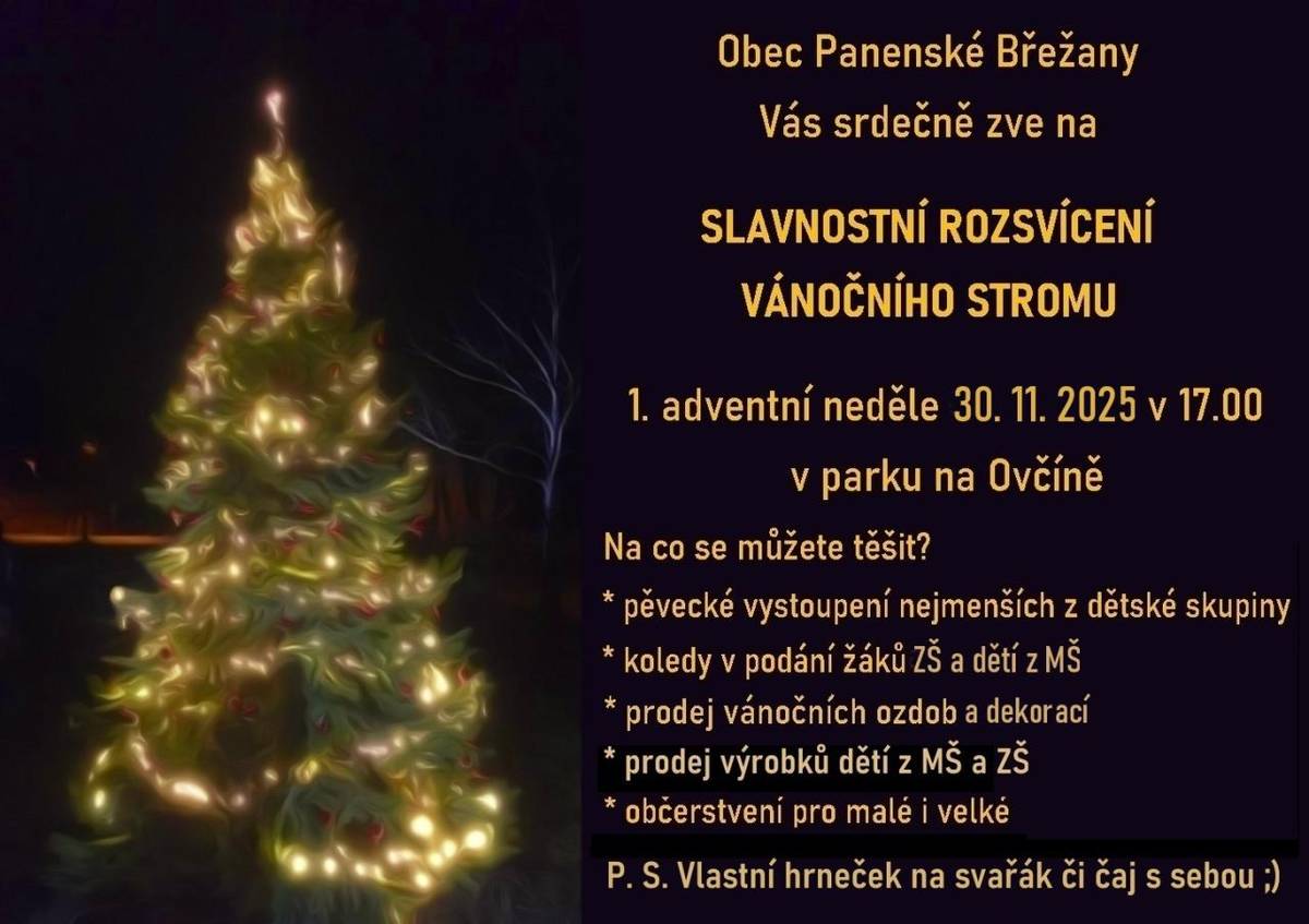 Tradiční zahájení adventního času s koledami, čajem a svařákem, přijďte se zahřát! Vlastní hrneček s sebou, bez hrnečku nenaléváme :-)