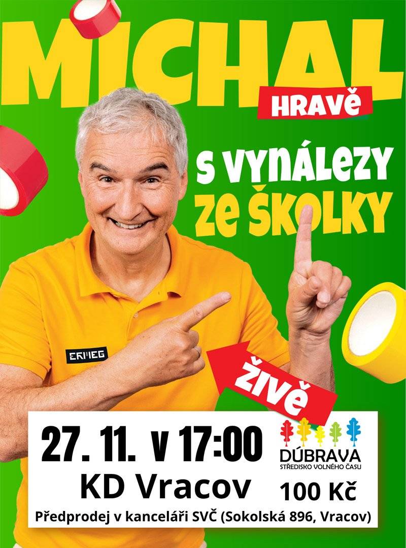 Město Vracov připravuje vydání nového čísla Vracovského zpravodaje. Své příspěvky zasílejte na e-mail kultura@mestovracov.cz. Uzávěrka příspěvků je 30. 11. 2025. Prosíme o dodržení termínu.      EG-D, a.s. oznamuje přerušení dodávky elektrické energie v pátek 28. 11. 2025 od 7:45 do 15:45 hod. v části ul. Komenského od čp. 688 po čp. 1050 (netýká se čp. 902), část ul. Sokolská od čp. 1144 po čp. 1148 včetně čp. 898 a 900 (netýká se čp. 896 a 897), část ul. Jiráskova od par. č. 239 a čp. 850 po čp. 75 a 1610 včetně čp. 74 (netýká se čp. 1530) a část ul. Mlýnská od čp. 34 a 1350 po čp. 1500 a 1338.     Společnost Sunny Power s 16-letou zkušeností v oboru nabízí profesionální realizaci fotovoltaických systémů na klíč pro rodinné domy, firmy a bytová družstva. Novým doplňkem služeb jsou i klimatizace. Vy určujte, kolik zaplatíte za své energie. Kontakt: 604 618 098.       Malířství Štos nabízí malířské a natěračské práce. Vymaluje byt, dům, kanceláře, nebytové prostory, nátěry dveří, zárubní, radiátorů, plotů atd. Více na www.malirstvi-stos.cz Tel.: 604 475 094     Prodejna Elektro Kvart Bzenec prodává vybrané domácí spotřebiče, televizory a elektroniku za akční Black Friday ceny. Za speciální nízké ceny jsou sušičky prádla. Dále nabízí velký výběr vánočního osvětlení. Zajištěn je i rozvoz objemného zboží zdarma. Na návštěvu se těší prodejna Elektro Kvart Bzenec, nám. Svobody 312. Tel: 518 384 510.     Rybářství Dujsík bude v sobotu 22. 11. 2025 od 8:00 do 10:00 hod. na parkovišti naproti radnice prodávat živé ryby: kapr, amur, lín, karas, tolstolobik, sumec, pstruh duhový a pstruh lososový. Ryby na požádání vykuchá a vyčistí.     Klub seniorů oznamuje, že se uvolnila tři místa na koupání v termálních lázních Mošoň v úterý 25. 11. 2025. Zájemci, volejte na tel. 602 646 353, popřípadě napište zprávu. Odjezd autobusu je v 6:45 od nádraží a v 7:00 hod. od pekárny. Cena zájezdu je 330Kč pro členy senior klubu a 430Kč pro ostatní účastníky.     Folklorní soubor Lipina a Městský kulturní klub Vracov děkují všem, kteří se podíleli na přípravě a průběhu letošního ročníku Martinského žehnání vín. Zvláštní poděkování patří všem vinařům, kteří svými vzorky zajistili bohatou nabídku vín, a přispěli tak ke zdárnému průběhu akce.     Středisko volného času Dúbrava Vracov vyhlašuje Soutěž o nejhezčí ozdobu na vánoční strom u SVČ. Své vánoční ozdoby o maximální velikosti 30 cm můžete přinést 24. a 25. listopadu od 8 do 18 hod. do SVČ Dúbrava Vracov.     Středisko volného času Dúbrava Vracov zve děti a rodiče na pořad plný smíchu, pohybu a fantazie s názvem Michal hravě s vynálezy ze školky ve čtvrtek 27. listopadu od 17:00 hod. v kulturním domě ve Vracově. Přijďte si užít spoustu legrace s Michalem z Kouzelné školky.     Sbor dobrovolných hasičů Vracov si Vás dovoluje pozvat na Košt drkotin a domácích pálenek v malém sále kulturního domu v sobotu 22. 11. 2025 od 15:00 hodin. Vyhlášení vítězů cca v 18:00 hod. Vstupné 200Kč včetně skleničky, děti do 15 let vstup zdarma. V ceně neomezená konzumace drkotin i pálenky. Příjem vzorků je v sobotu 22. 11. 2025 od 10 do 13 hod. v KD. V případě zájmu o misky na drkotiny a láhve na pálenky u p. Pláška, tel.: 777 962 643.