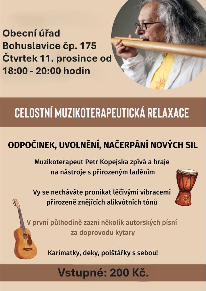 ve čtvrtek 11.12.2025 od 18:00 - 20:00  vstupné 200 Kč