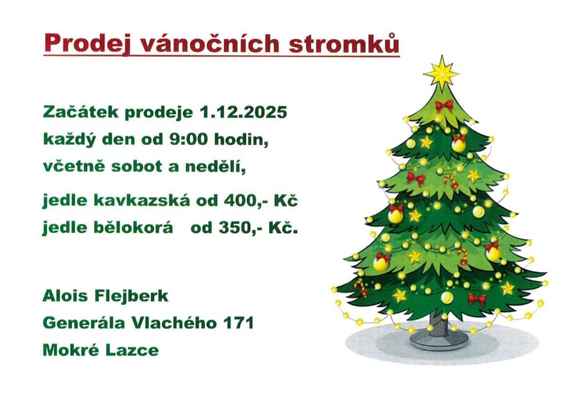 Začátek prodeje od 1.12.2025