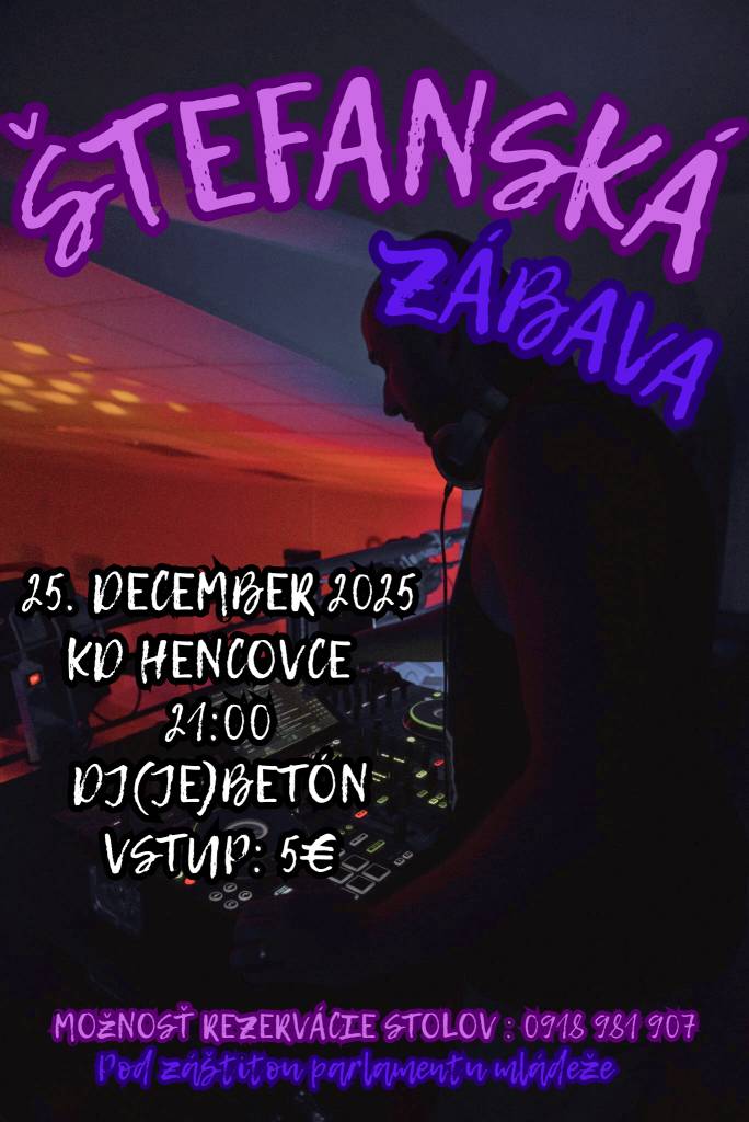 Štefanská zábava 25. decembra 2025