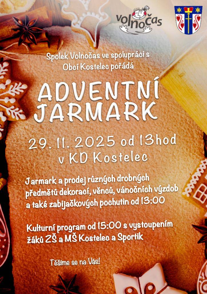 Pozvánka sousedů- Adventní jarmark 29. listopadu od 13ti hodin v KD Kostelci.