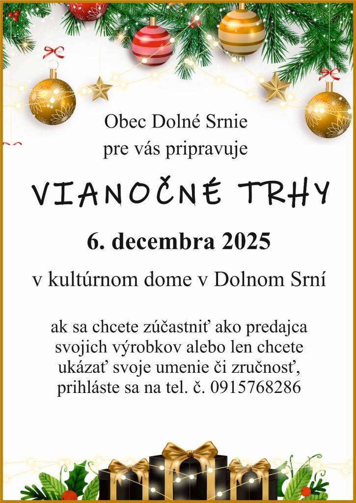 Vianočné trhy 6. decembra 2025