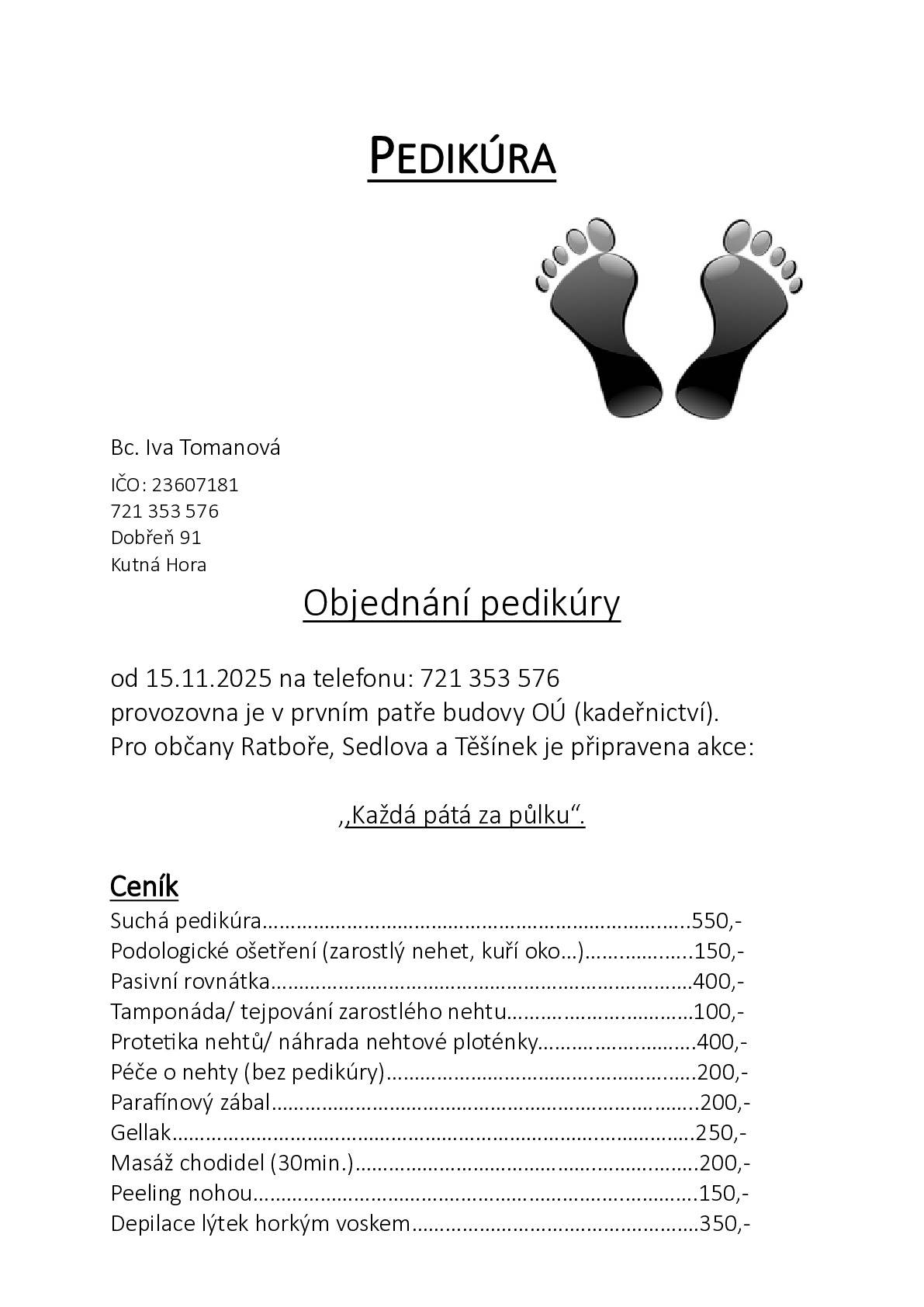 Nová služba pro obyvatele našich obcí...