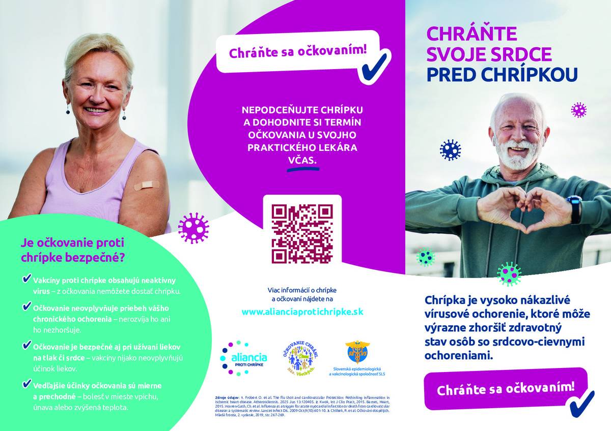Regionálny úrad verejného zdravotníctva so sídlom vo Veľkom Krtíši, vyzýva občanov na zváženie zaočkovania proti chrípke. Vírus chrípky môže byť významný spúšťač srdcovocievnych príhod – môže vyvolať srdcový infarkt, srdcové zlyhanie či mozgovú mŕtvicu.  Očkovanie proti chrípke sa odporúča osobám nad 59 rokov, nakoľko má chrípka u nich ťažší priebeh a častejšie spôsobuje komplikácie, ktoré môžu viesť k hospitalizáciám a k úmrtiu. Ďalej sa očkovanie odporúča osobám s chronickými ochoreniami dýchacieho systému, srdca a ciev, osobám s cukrovkou, s poruchami imunitného systému a s chronickými ochoreniami obličiek a pečene. Najideálnejšie obdobie na podanie vakcíny proti chrípke je počas mesiacov október až do konca novembra. Nepodceňujte chrípku! Dohodnite si termín očkovania u svojho praktického lekára čo najskôr.