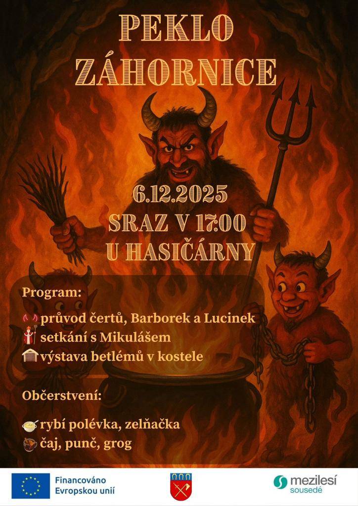 Kdy? 6.12.2025  Kde? u Hasičské zborjnice  V kolik? 17:00 hodi