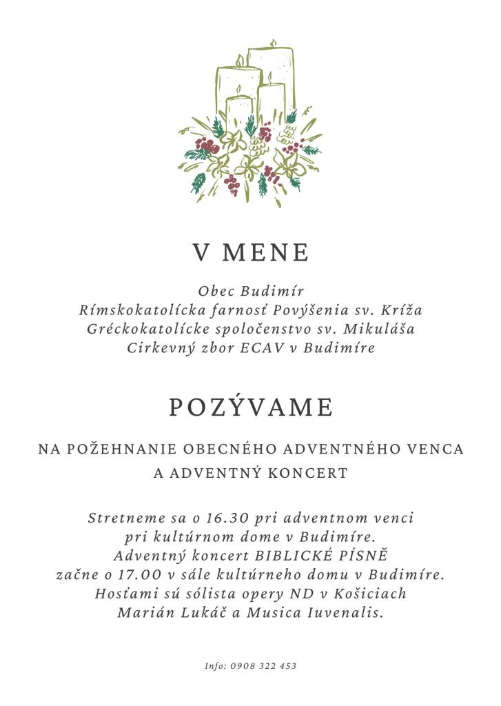 30.11.2025 O 16:30 HOD. NA NÁMESTÍ PRED KD BUDIMÍR  SRDEČNE VÁS POZÝVAME!