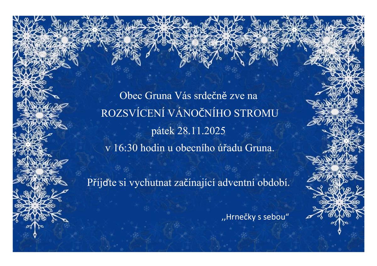 Rozsvícení vánočního stromu Gruna