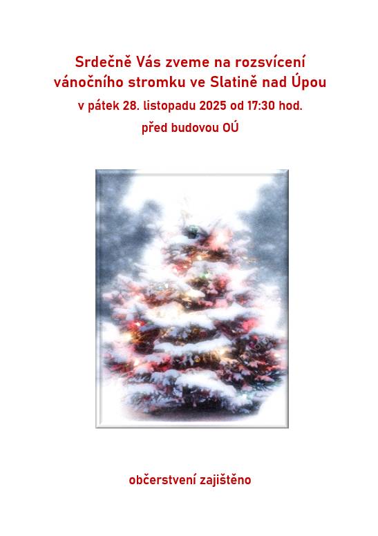 v pátek 28.listopadu 2025 od 17:30 hod před budovou OÚ