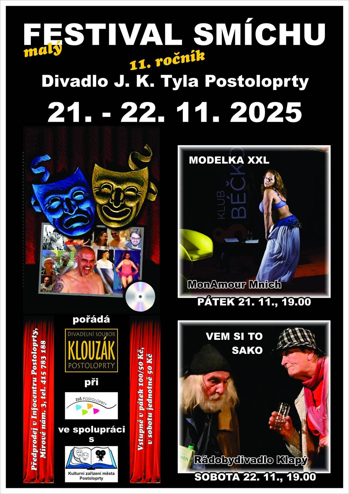 Přijďte na komedii Rádobydivadla Klapý, která je součástí Festivalu smíchu. Sobota 22. 11. 2025 od 19 hodin.