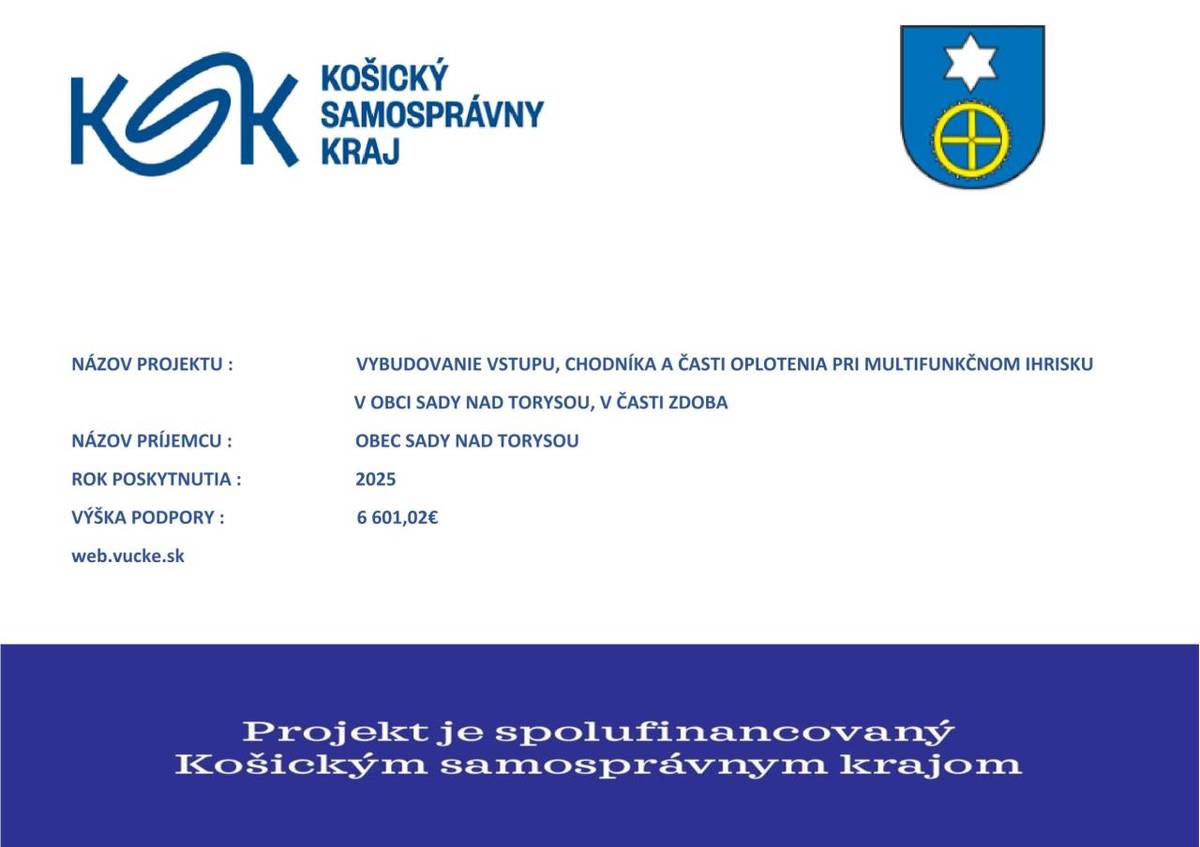 Vybudovanie vstupu, chodníka a časti oplotenia pri multifunkčnom ihrisku v časti Zdoba