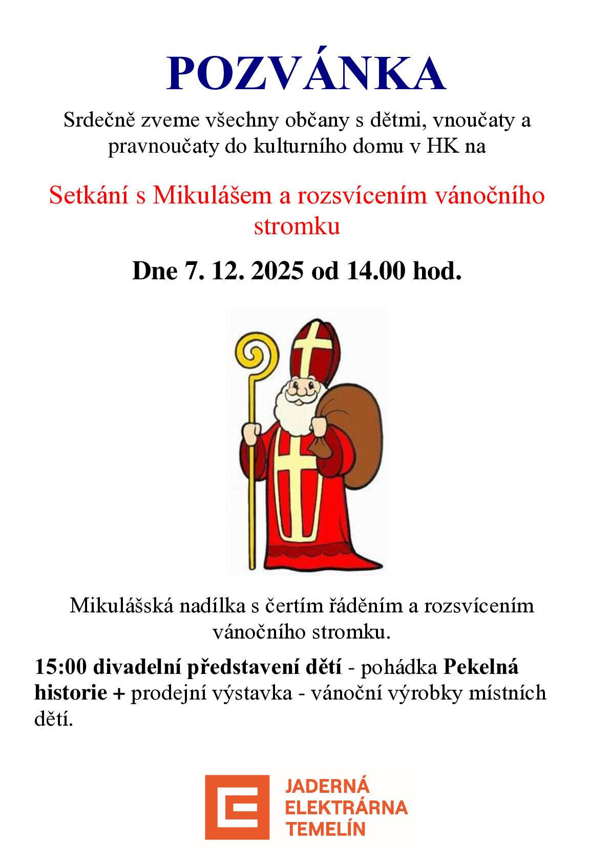 Nedělní setkání s Mikulášem.