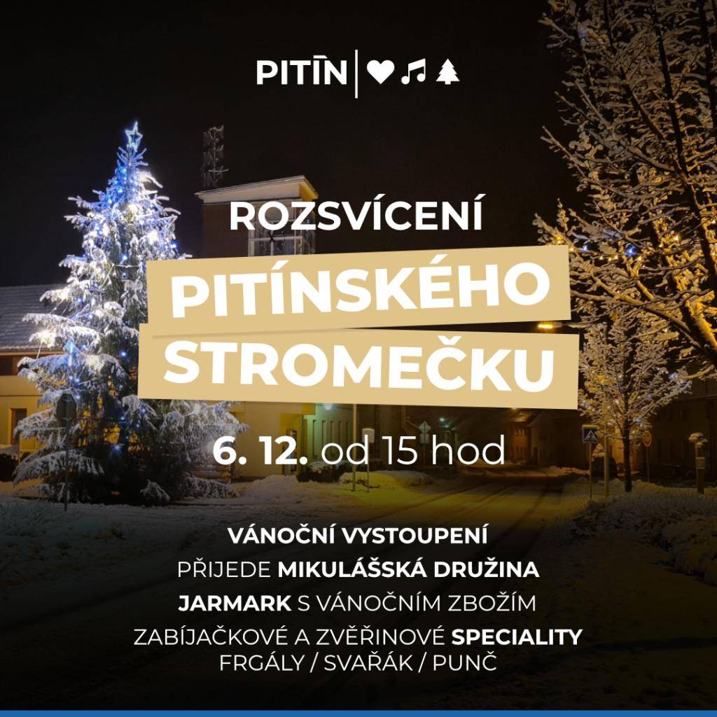 Zveme vás na tradiční rozsvícení vánočního stromu s bohatým programem.  V sobotu 6.12. od 15 hod vystoupí ŽÁCI ZÁKLADNÍ ŠKOLY, folklorní soubor DFS Pitíňánek, Horalenka – školní dechová kapela ZUŠ Bojkovice pod vedením Zdeňka Vanďurky, přivítáme Mikuláše s jeho družinou a na závěr předvedou