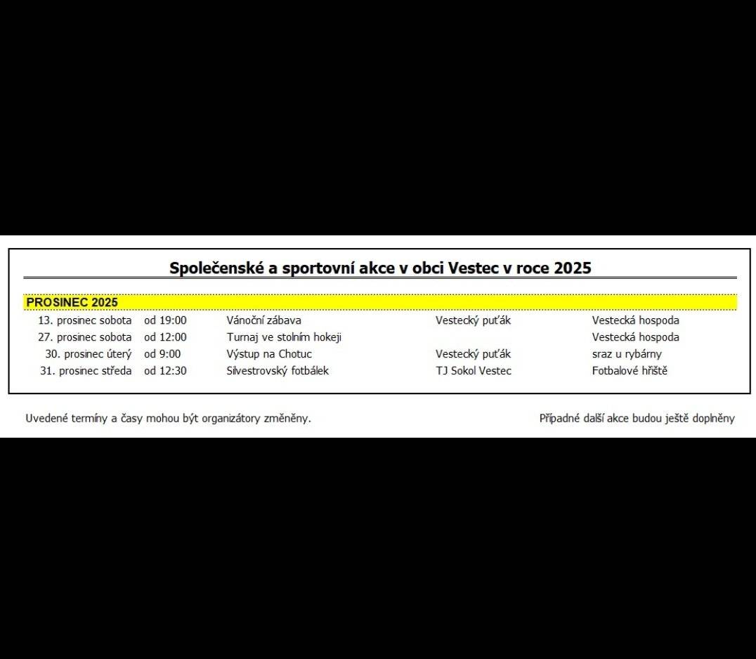 Zde je aktualizovaný kalendář na příští měsíc.