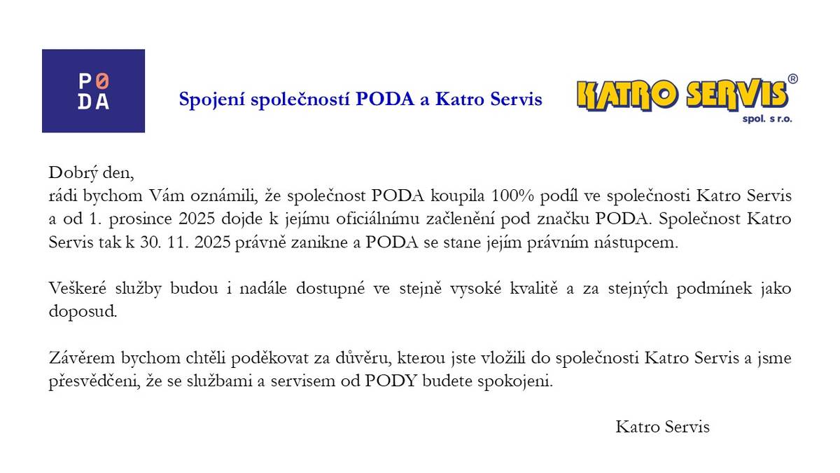 Sdělení KatroServis s.r.o. ke kabelové televizi