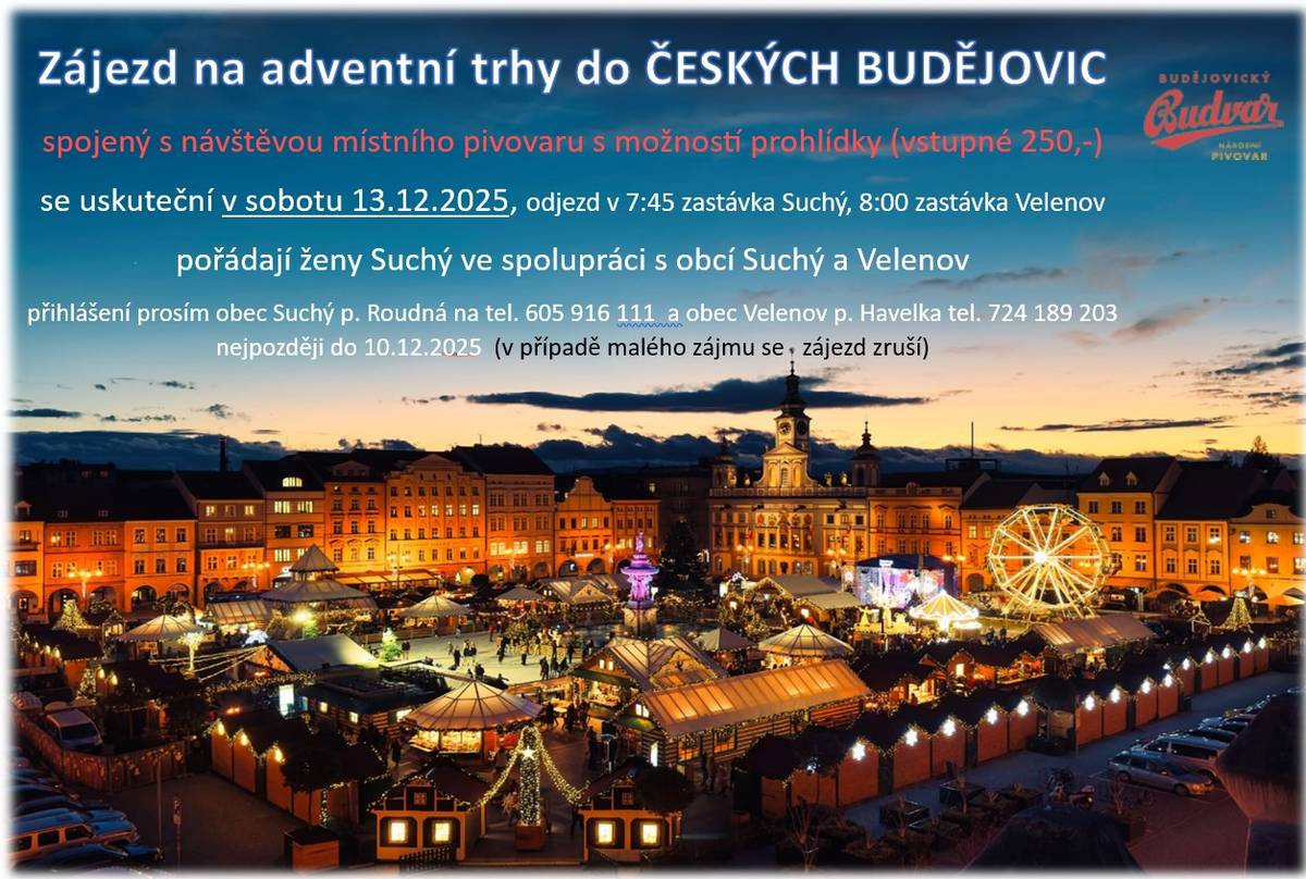 Zájezd na adventní trhy do Českých Budějovic