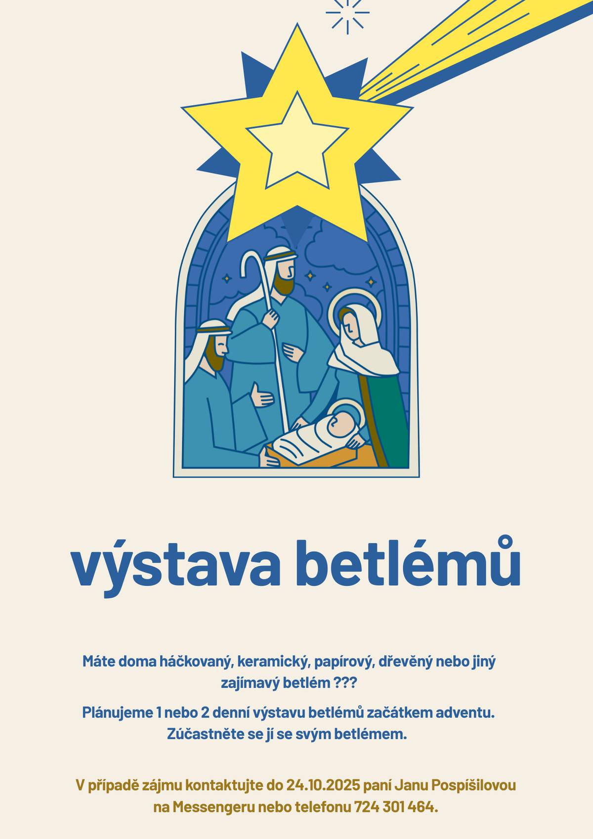 Obec Dřínov srdečně zve na výstavu betlémů, která se koná v sále obecního úřadu v sobotu 29. listopadu od 13,00 do 17,00 hodin a v neděli 30. listopadu od 9,00 do 12,00 hodin.