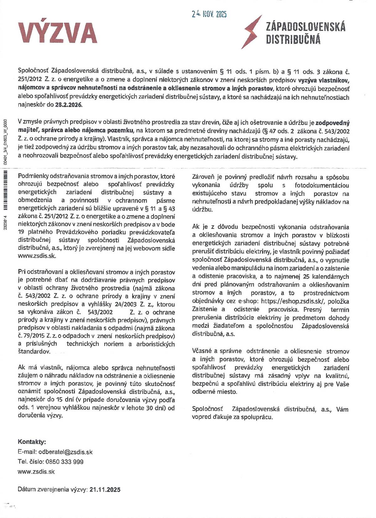 Západoslovenská distribučná a.s.,