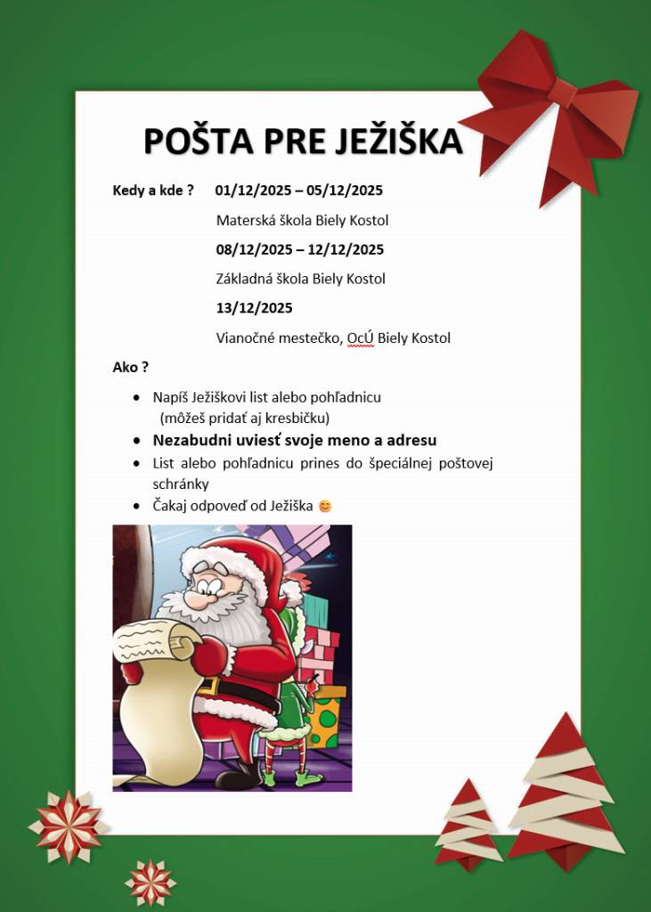 Info v priloženom plagáte