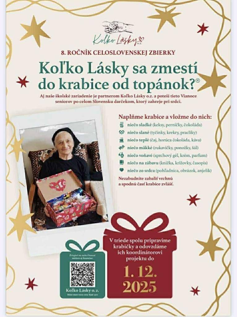 Všetko potrebné treba odovzdať do 28.11.2025 do MŠ Šterusy.